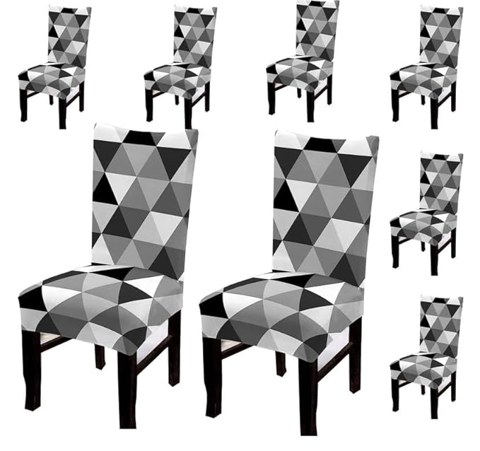 Stretchable Chair Covers, Multi Black
