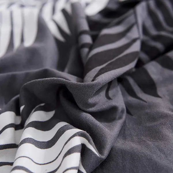 Exclusive Stretchable Sofa Cover - Grey Leaves