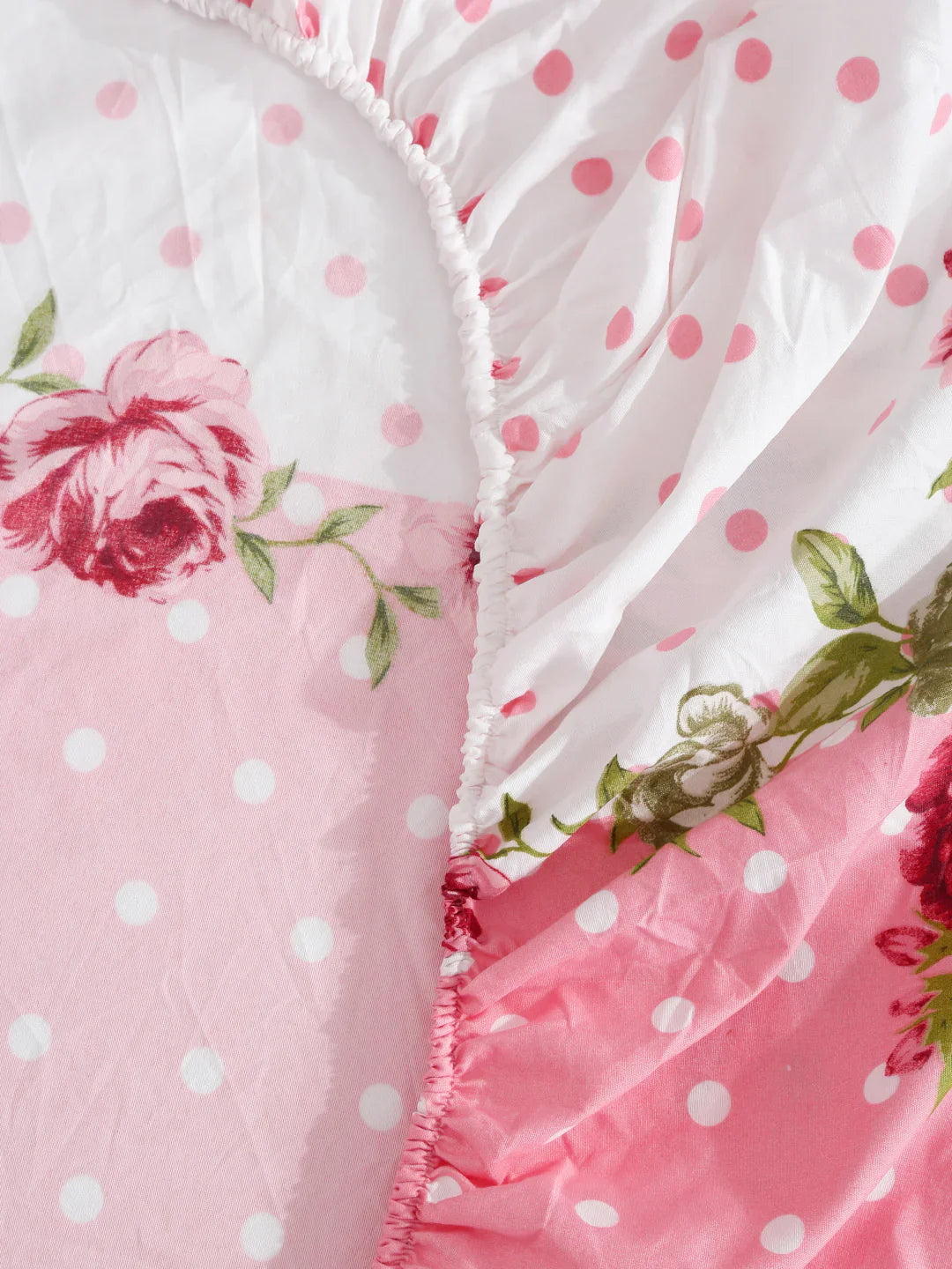 Floral Cotton Double Printed Fitted (Elastic) Bed sheet